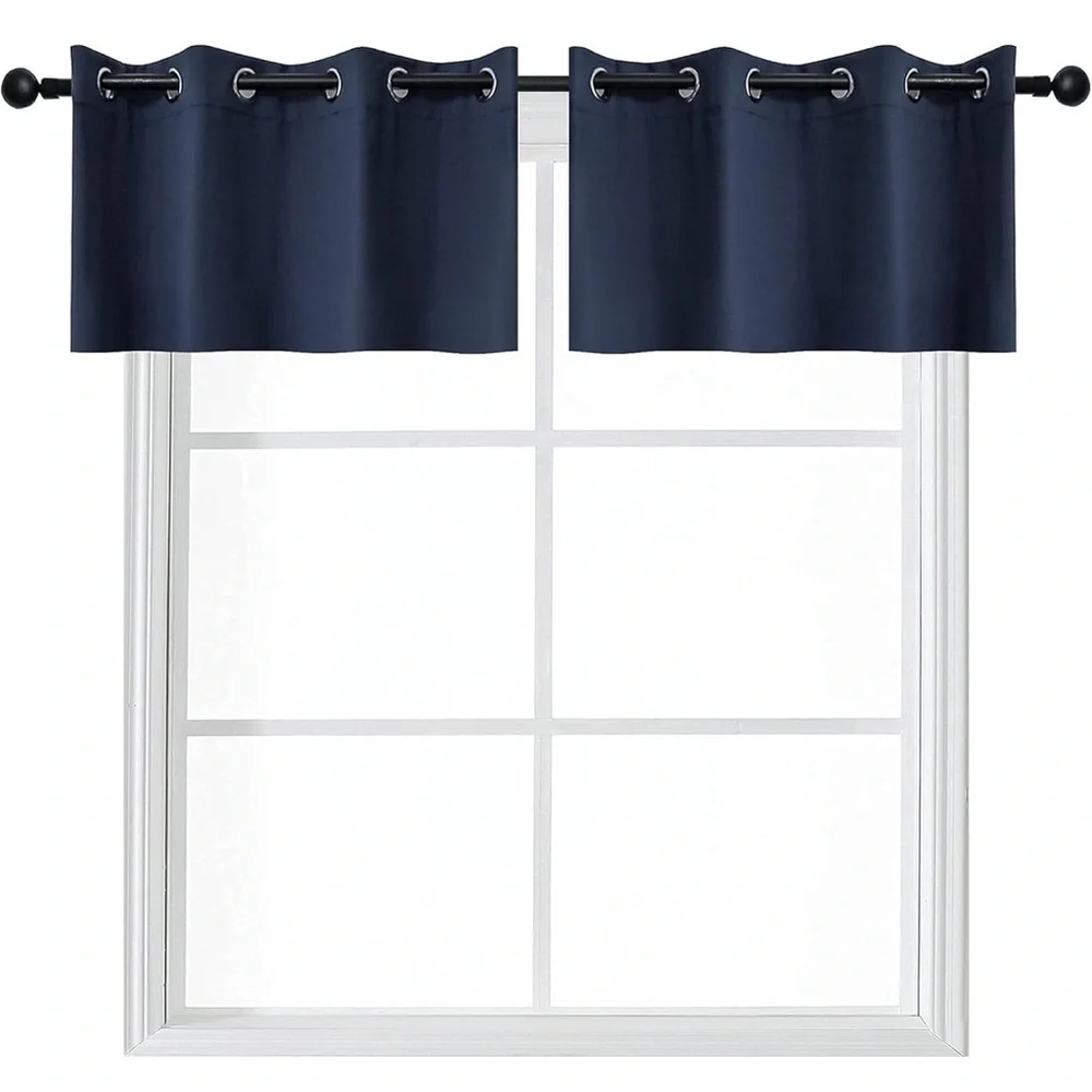 Elegant Navy Blue Window Valance
